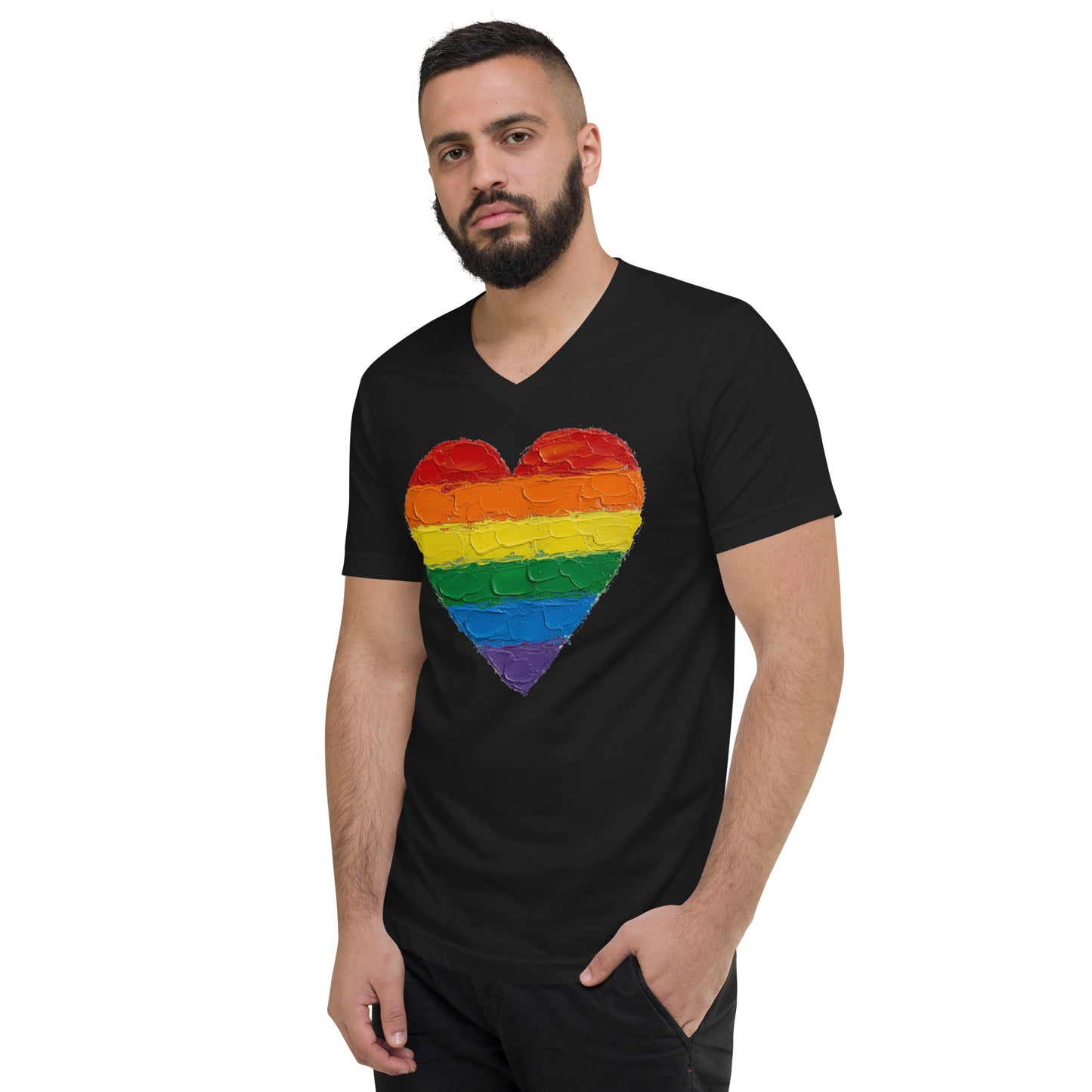 Pride Paint Love Is Love - Unisex Short Sleeve V-Neck T-Shirt