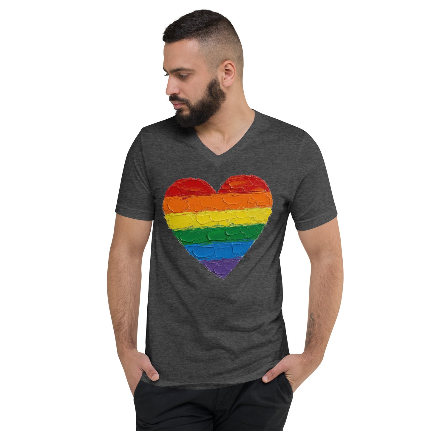 Pride Love Is Love - Unisex Short Sleeve V-Neck T-Shirt