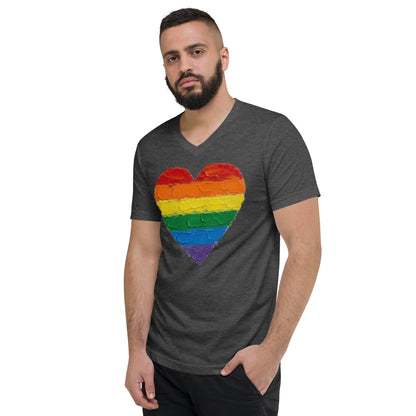 Pride Love Is Love - Unisex Short Sleeve V-Neck T-Shirt