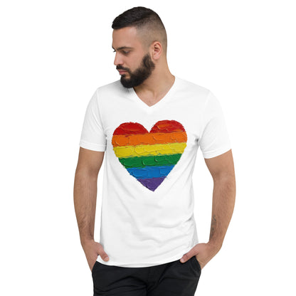 Pride Paint Love Is Love - Unisex Short Sleeve V-Neck T-Shirt