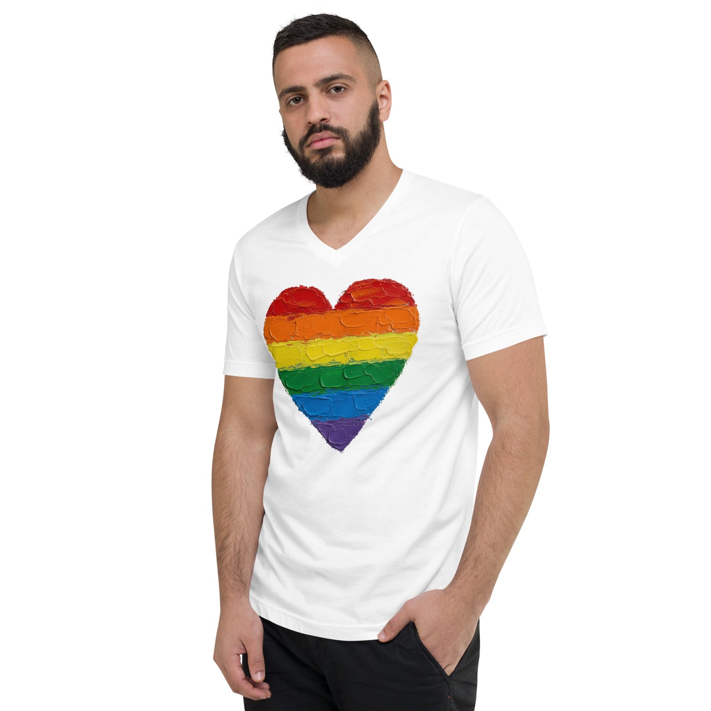 Pride Love Is Love - Unisex Short Sleeve V-Neck T-Shirt